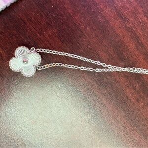 Silver Floral Pendant Necklace